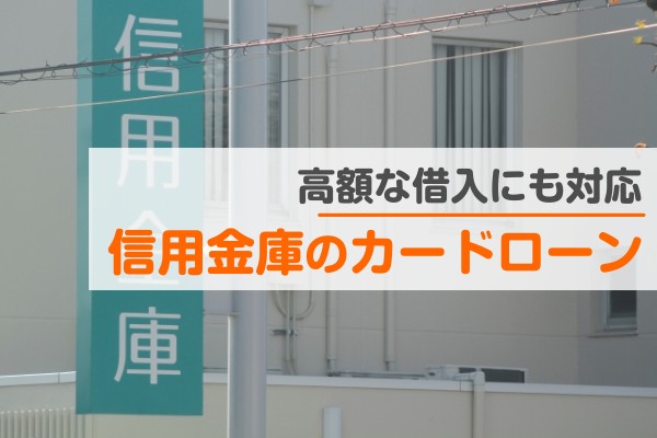 高額な借入にも対応、信用金庫のカードローン